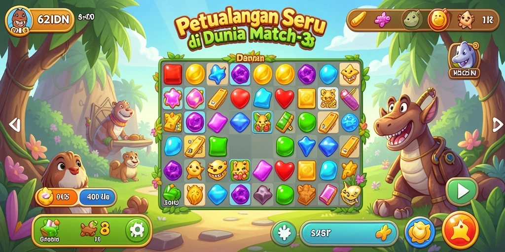 Tangkapan layar gameplay 62IDN yang menampilkan pencocokan objek.