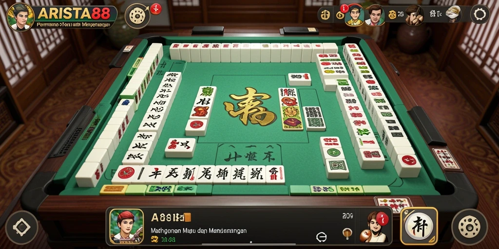 Tampilan gameplay menarik dari ARISTA88 dengan ubin Mahjong berwarna-warni.