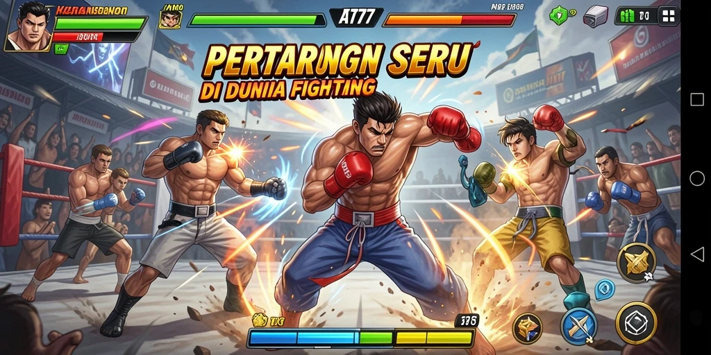 Tampilan aksi pertarungan seru dalam AT777 yang memukau.