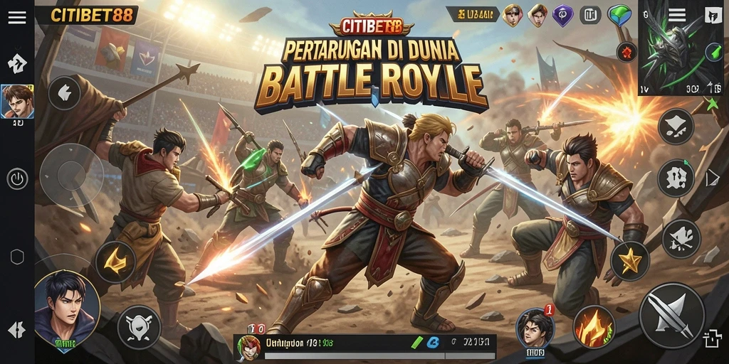 Tangkapan layar <strong>CITIBET88</strong> menunjukkan aksi seru gameplay Battle Royale.