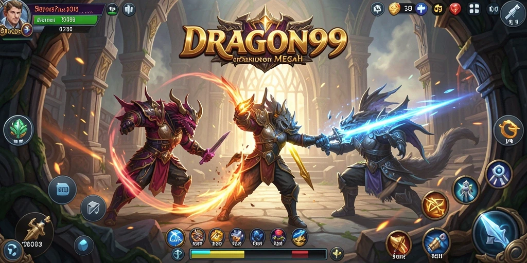 Tampilan mendebarkan dari pertarungan dalam DRAGON99 yang intens.