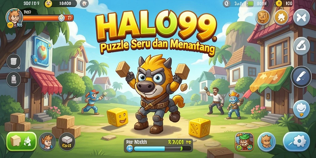 Tampilan gameplay puzzle seru dan menantang di HALO99.
