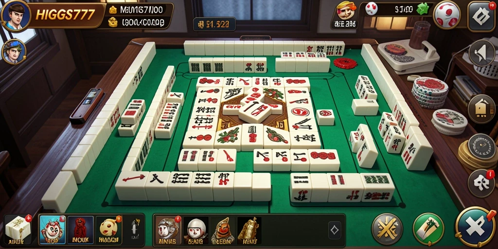 Tampilan gameplay HIGGS777 menampilkan keseruan permainan Mahjong.