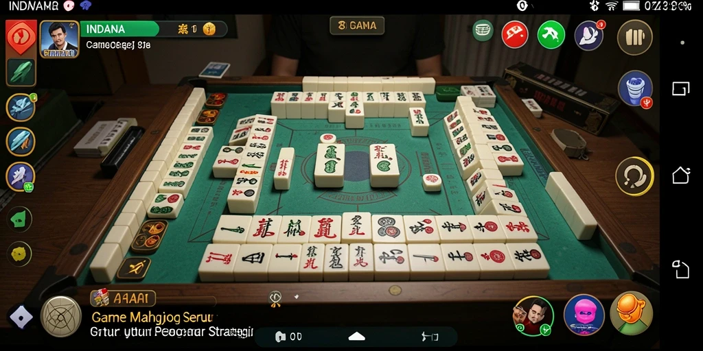 Screenshot gameplay INDAAA menunjukkan kombinasi ubin Mahjong yang menawan.