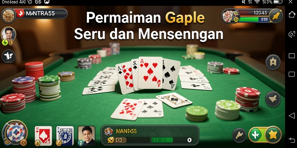 Tampilan gameplay seru gaple di MANTRA55