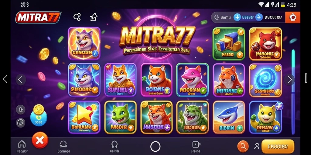 Tampilan gameplay menarik dalam aplikasi MITRA77 Slot.