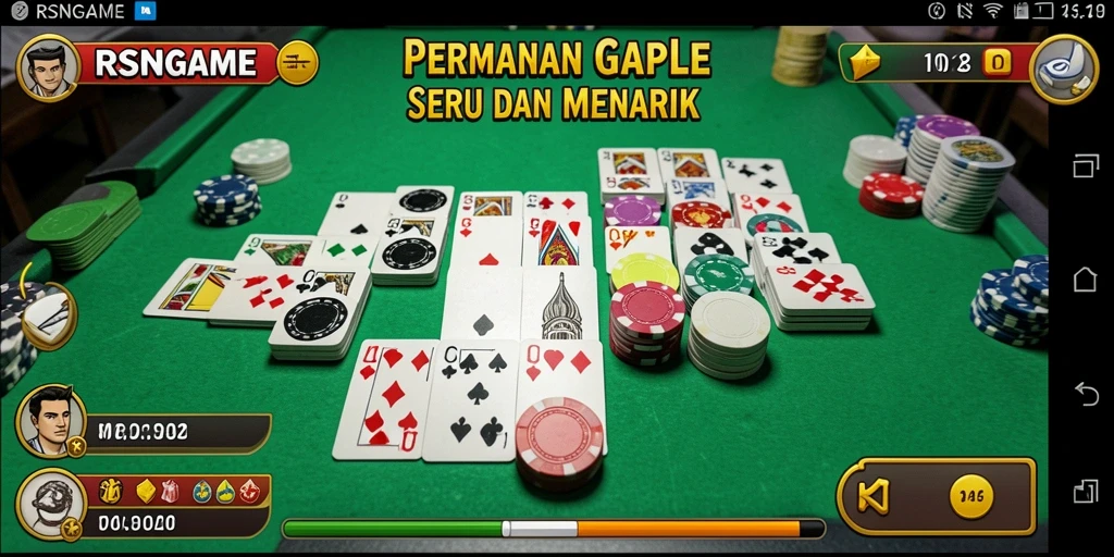 Tampilan menarik dari gameplay Gaple dalam RSNGAME.