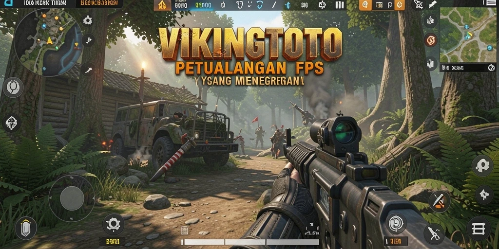 Tampilan gameplay intens dalam VIKINGTOTO dengan aksi seru FPS.
