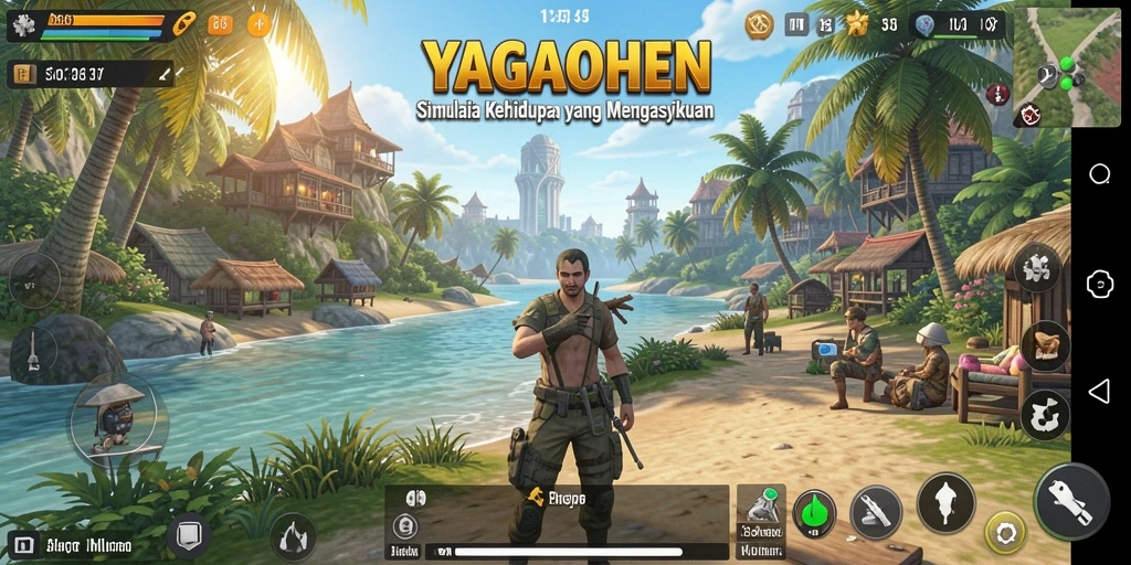 Tangkapan layar <strong>YAGAOHEN</strong> menampilkan gameplay simulasi kehidupan yang dinamis dan interaktif.